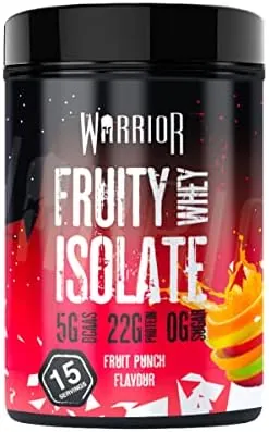 Warrior Fruity Whey Isolate – Clear Whey Protein Powder, 21g per Serving – Lean Muscle Growth Supplement – Light & Refreshing Post Workout Protein Shake, Low Sugar – 15 Servings (Fruit Punch, 375g)