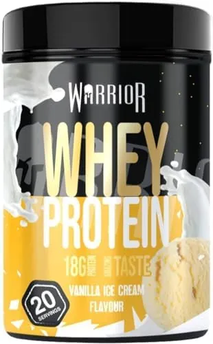 Warrior Whey Protein Powder 500g, 20 Servings – High Protein Shake Supplement for Muscle Growth, Recovery & Weight Loss – Low Sugar, Low Carb, Gluten Free Meal Replacement Shake – Vanilla Ice-Cream