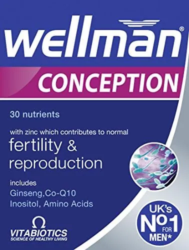 Wellman Multivitamin Tablets for Men, Conception and Fertility Support Tablets for Men, 30 Count