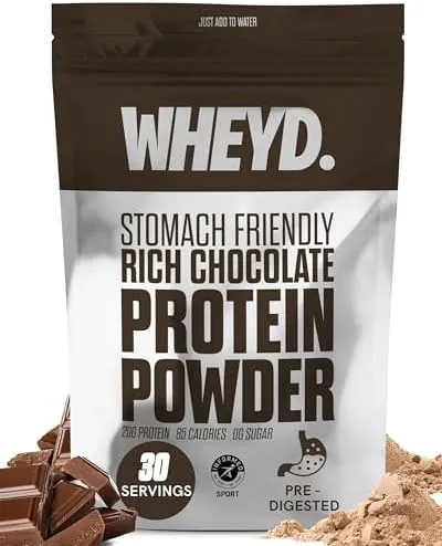 WHEYD Hydrolysed Whey Protein Isolate - Grass-Fed, Low Calorie Whey Protein Powder - Made from Premium Irish Dairy, Low Lactose, No Digestive Issues - 720g, 30 x 24g Servings, Chocolate