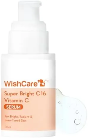 WishCare Super Bright C16 Vitamin C Serum for Oily Skin, Dry & Combination Skin -10% Vitamin C, 4% Niacinamide,1% Kojic Acid, 0.5% Ferulic Acid, Licorice & 4-n-BR- Serum For Pigmentation & Dark Spots